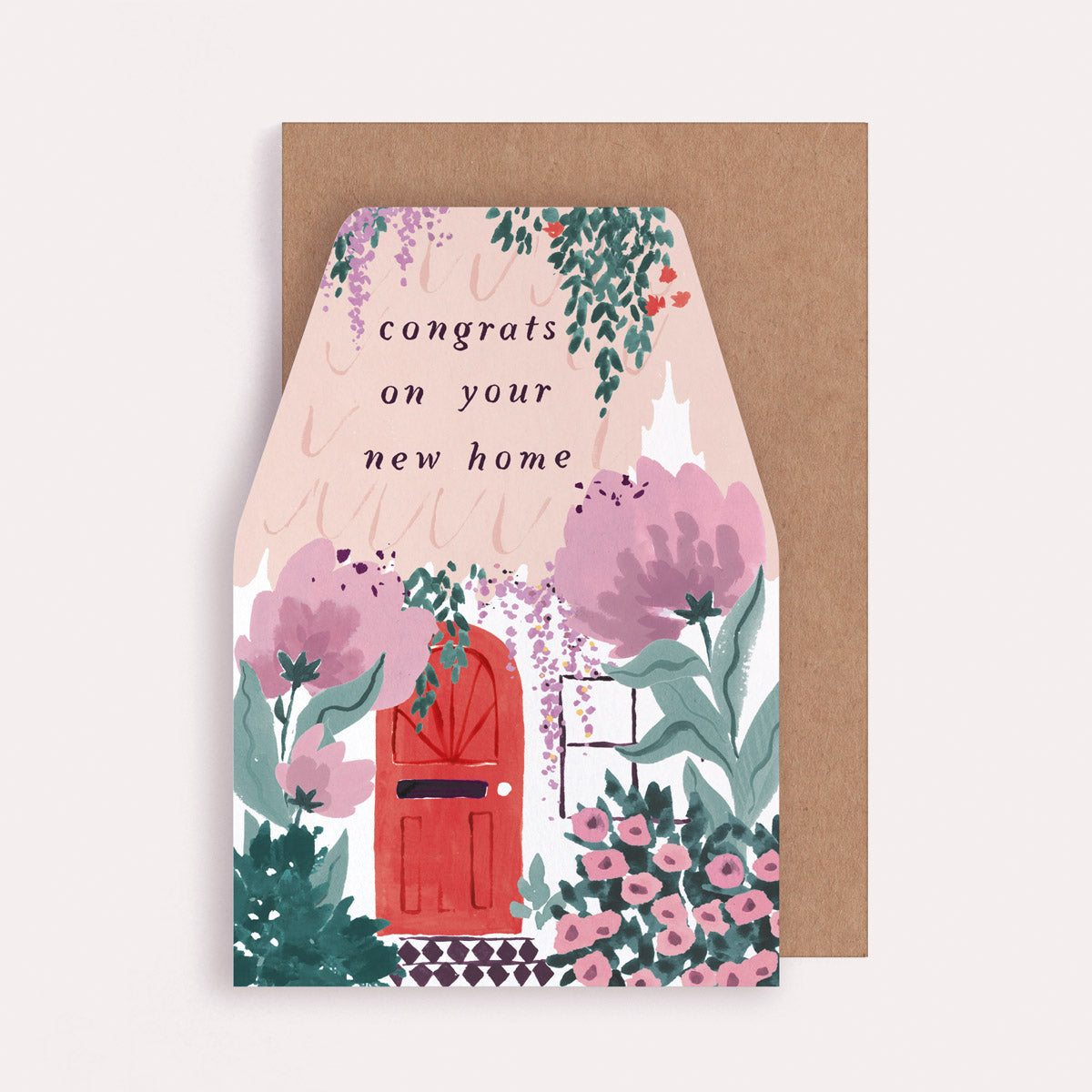 House shape new home or housewarming card