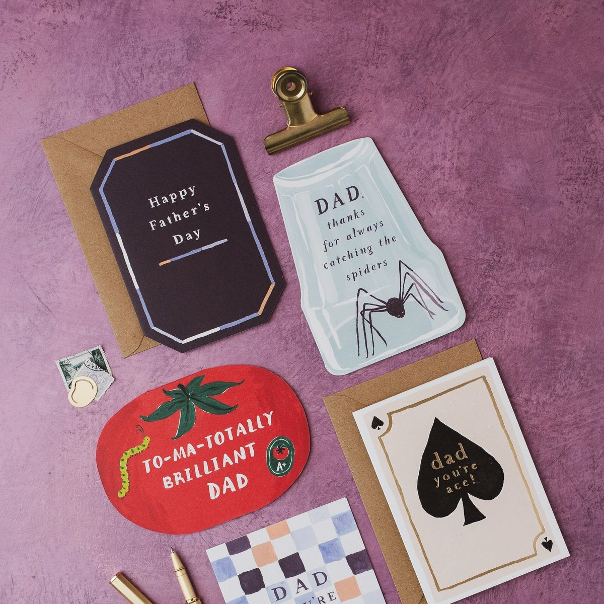 Spider Dad Father's Day card styled lifestyle photo