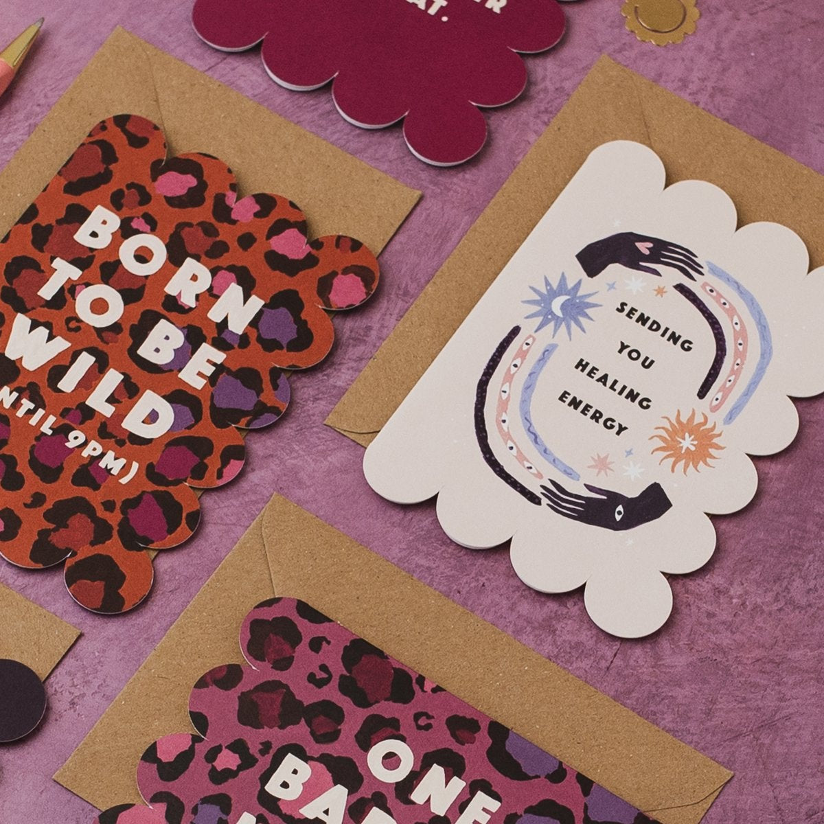 Sister Paper Co greeting cards displayed together