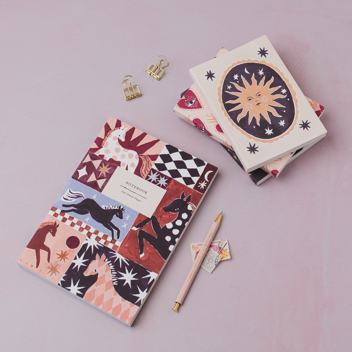 Sister Paper Co notebooks and pocket notebooks in a flat lay