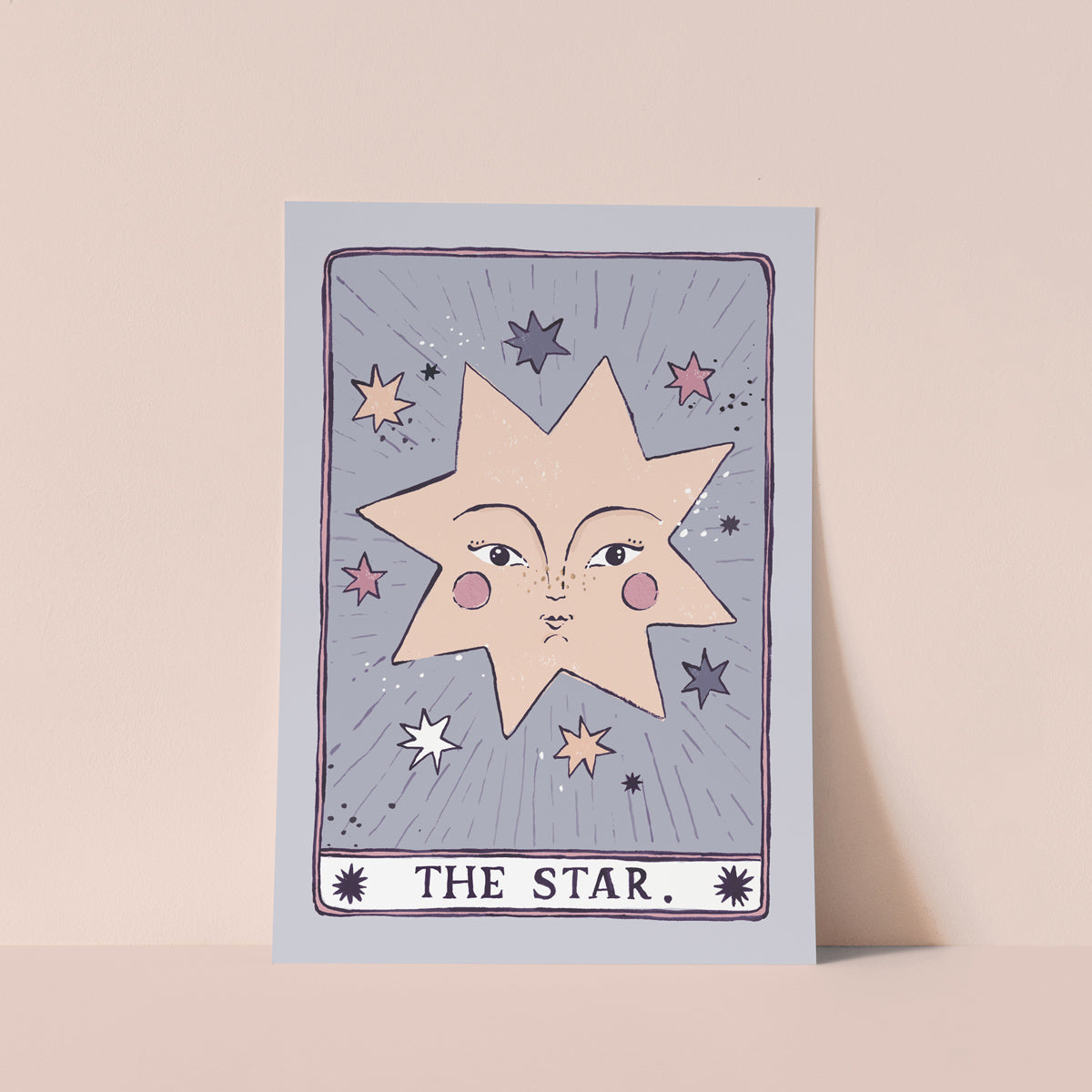Tarot art print with illustrated star inspired by tarot card poster from the gallery wall art collection at Sister Paper Co.