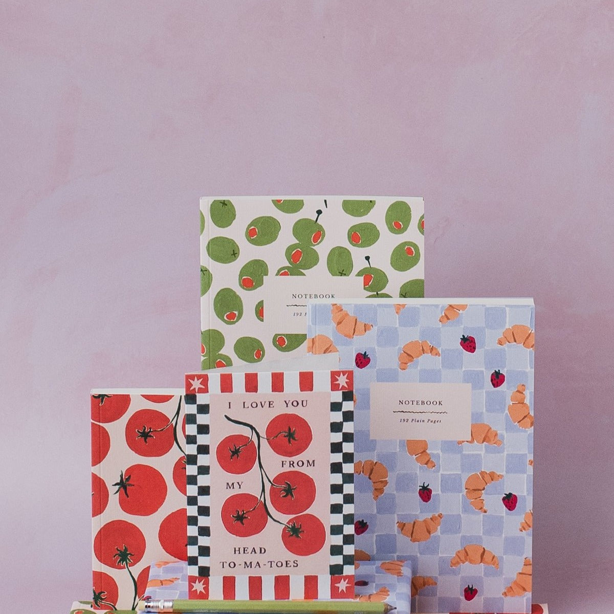 Tomatoes love pun card styled lifestyle photo