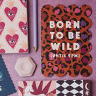 Leopard print birthday card with its kraft envelope