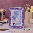 Cat birthday card shown in detail