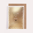 A love card with gold foil details from Sister Paper Co.