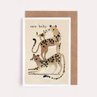 A leopard new baby card with gold foil details from Sister Paper Co.