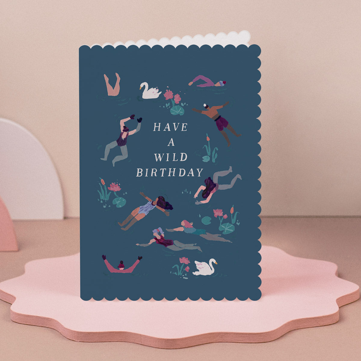 Wild swimming birthday card by Sister Paper Co
