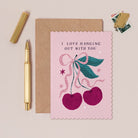 Cherries anniversary card shown in detail