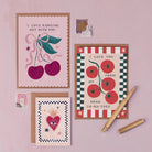 Cherries love card with its kraft envelope