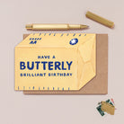 Butter birthday card design shown close up