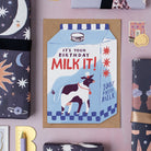 Milk carton birthday card by Sister Paper Co
