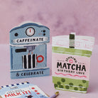 Coffee machine birthday card styled with props