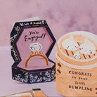 Engagement ring box card styled with props