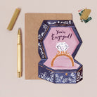 Ring box engagement card design shown close up