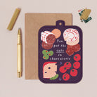 Charcuterie board love card design shown close up