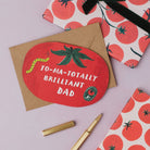 Tomato Father's Day card with its kraft envelope