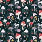 Hand painted mushroom design on a sheet of wrapping paper, designs by hand by Sister Paper Co. in London.