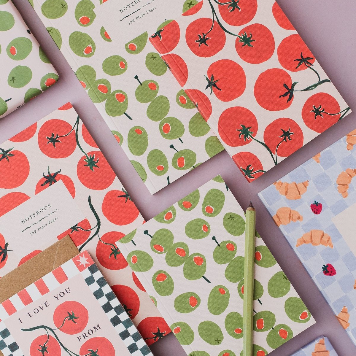 Tomatoes notebook styled lifestyle photo