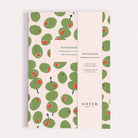 Olives notebook shown close up