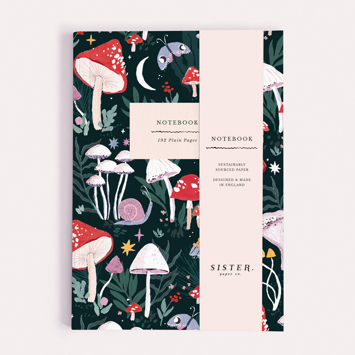 Mushrooms notebook shown close up