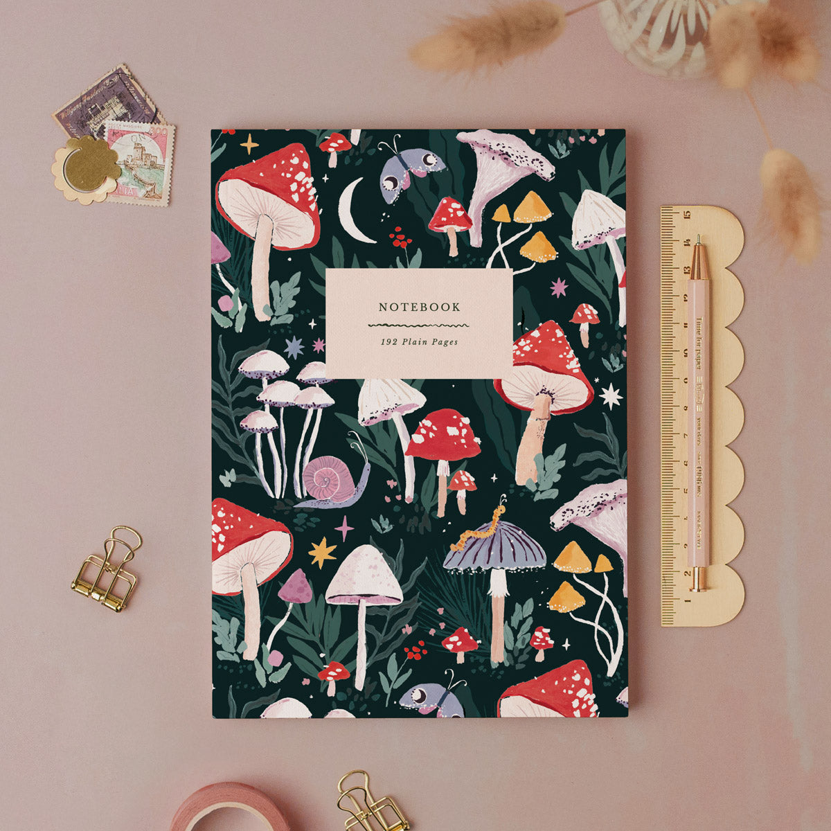 Mushrooms notebook shown from the back