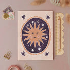 Smiling sun pocket notebook shown from the back