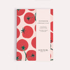 Tomato pocket notebook shown close up
