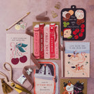 Sister Paper Co Valentine's cards in a styled flat lay