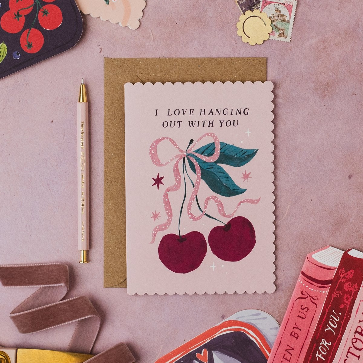 Sister Paper Co Valentine's cards displayed together