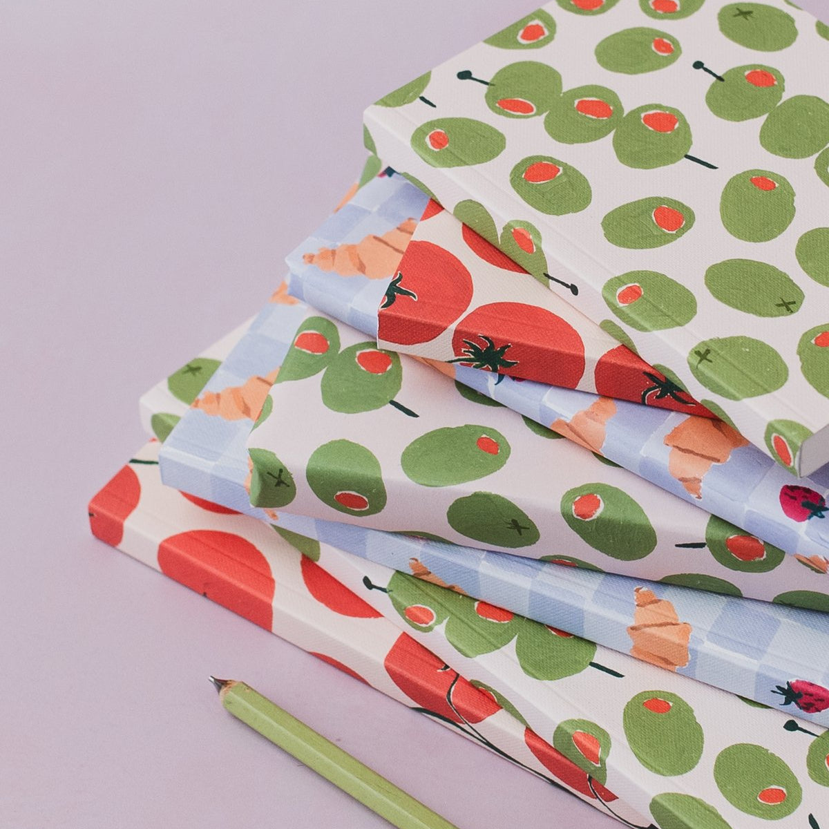 Sister Paper Co croissant stationery and gift wrap styled together