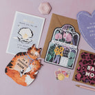 Sister Paper Co Mother's Day cards styled in a flat lay
