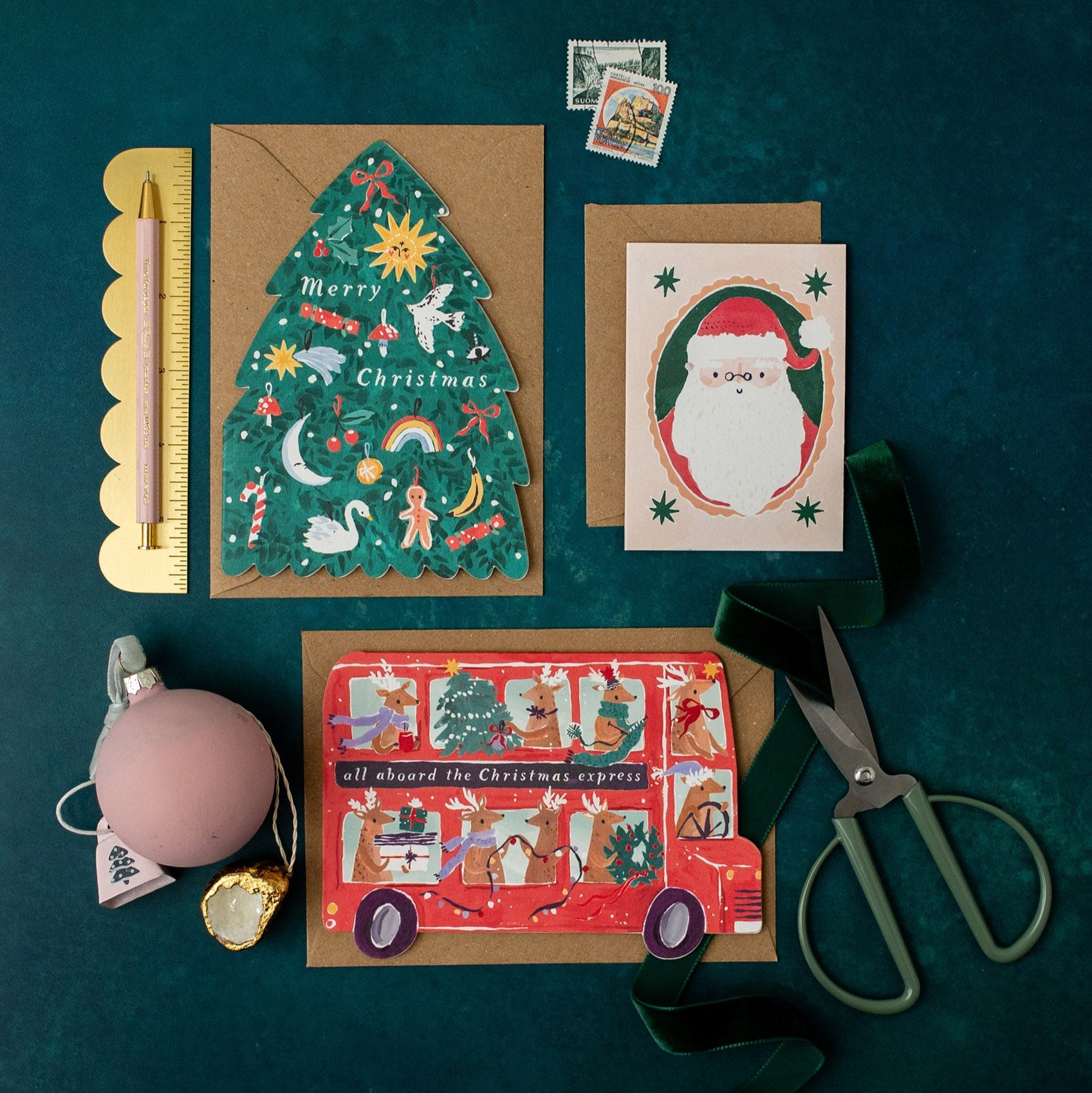 A collection of Christmas Cards created by Sister Paper Co