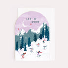 A christmas card featuring skiiers on a mountainside from the Nevada holiday card collection at Sister Paper Co.